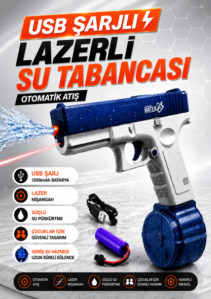 PLAYZYN™ AquaStrike Pro – Elektrikli Otomatik Işıklı Su Tabancası